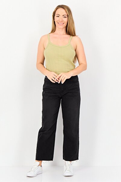 Don't Call Me Jennyfer Women Square Neck Sleeveless Solid Top, Light Olive