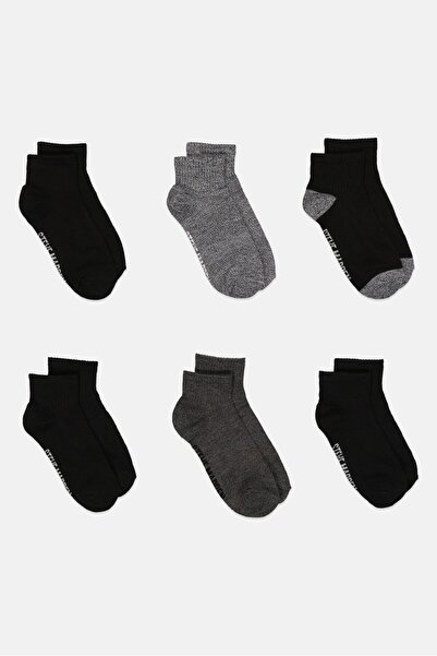 Steve Madden Women 6 Pairs Brand Logo Quarter Socks, Multicolor