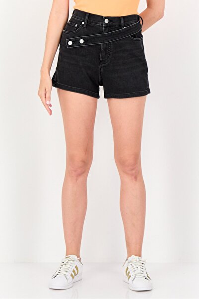 Calvin Klein Jeans Women Washed Denim Shorts, Black