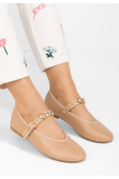 B T Shoes Khaki dámské baleríny Christena