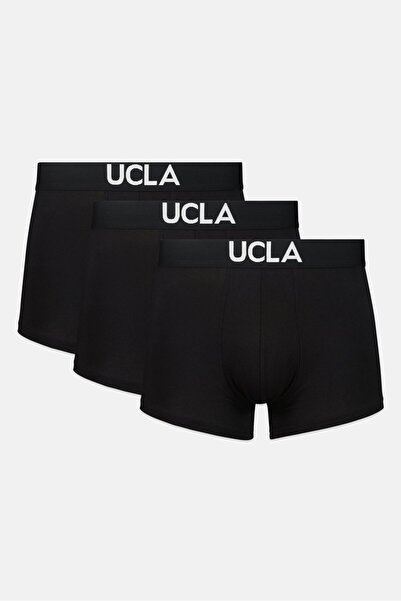 UCLA Men Brand Logo 3 Pack Boxer Trunks, Black