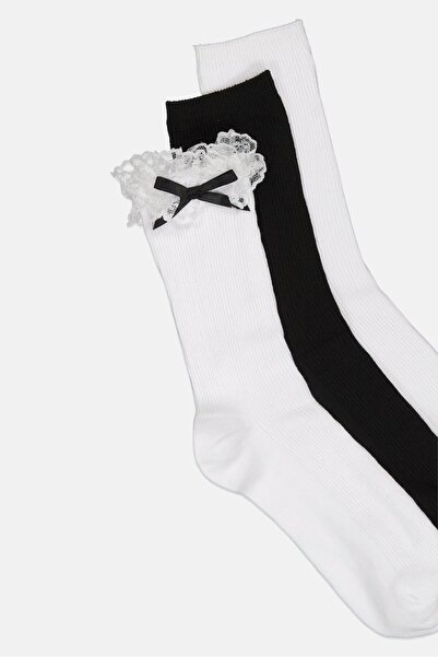 Steve Madden Women 3 Pairs Ribbed Crew Socks, Multicolor