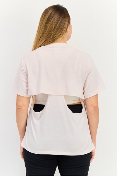 adidas Women Sportswear Fit Short Sleeves Training T-Shirt, Light Pink