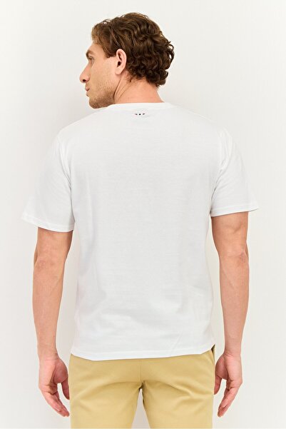 Nordland Men Crew Neck Short Sleeve Graphic Print T-Shirt, Off White