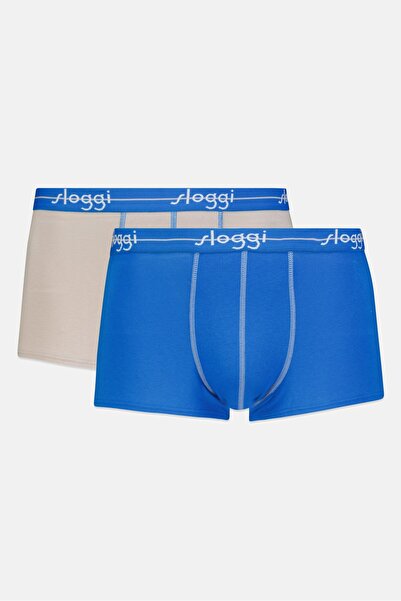 SLOGGI Men 2 Pack Brand Logo Trunks, Multicolor