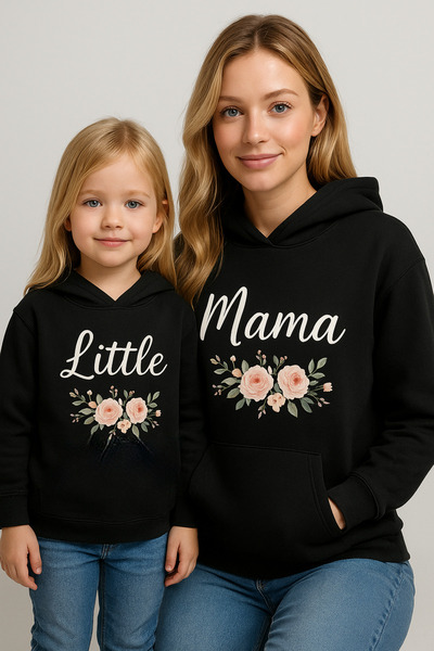 SVART WEAR Hanorac din bumbac Mama Mini Mother Daughter Combination Twin (fără buzunar pentru copii) Swea tricou PRET PENTRU UNUL
