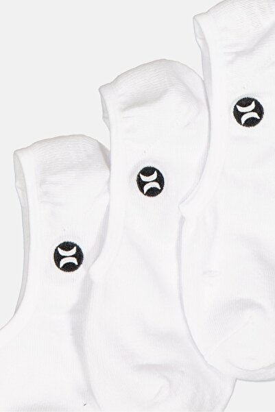 Hurley Men 3 Pairs Brand Logo No Show Socks, White