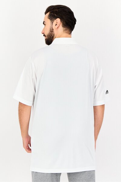 adidas Men Sportswear Fit Short Sleeve Training Polo Shirt, White