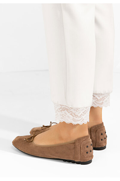 B T Shoes Hnědé dámské baleríny Amania