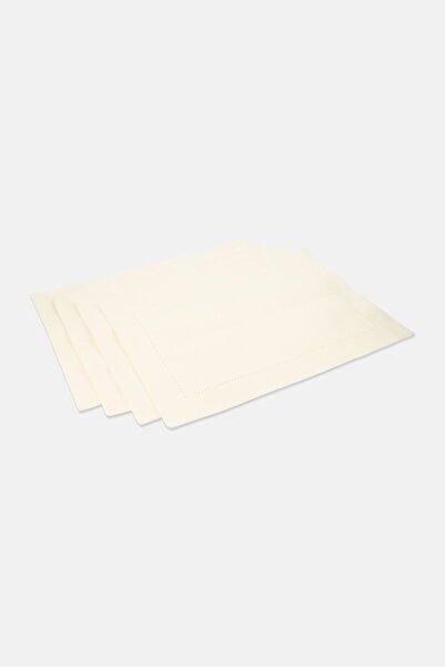 NANETTE LEPORE 4 Pieces Linen Plain Table Cloth, Beige