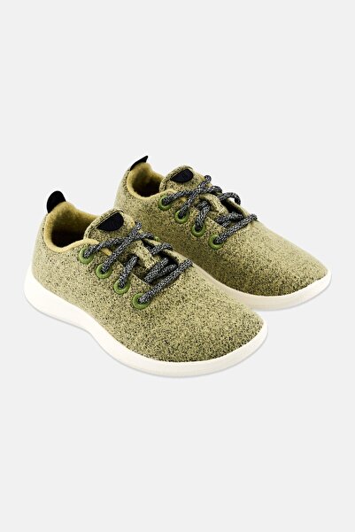 Allbirds Women Wide Wool Lace Up Running Shoes, Olive