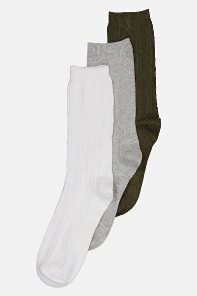 CLARKS Women 3 Pairs Jacquard Crew Socks, Multicolor