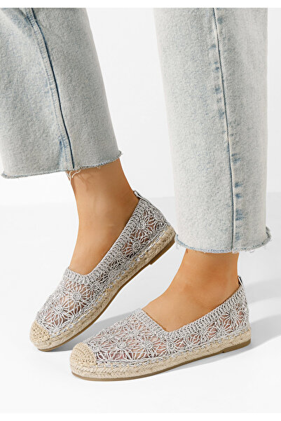 B T Shoes Stribrné dámské espadrilky Seinia
