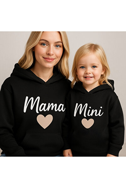 SVART WEAR Hanorac din bumbac Mama Mini Mother Daughter Combination Twin (fără buzunar pentru copii) Swea tricou PRET PENTRU UNUL