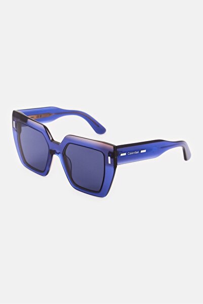 Calvin Klein Women CK23502S Square Polarized Sunglasses, Blue