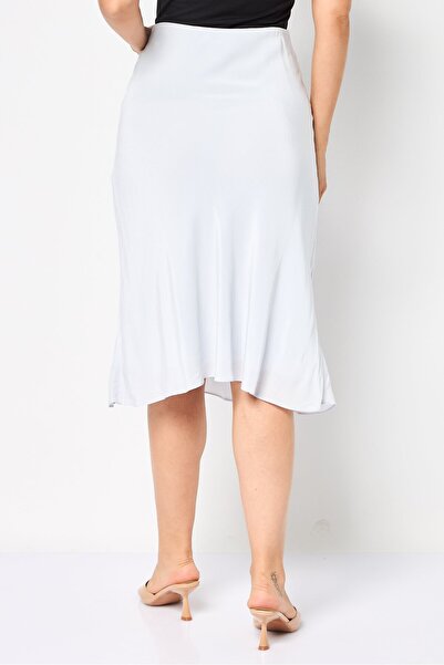 Karl Lagerfeld Women Solid Midi Skirt, Light Blue