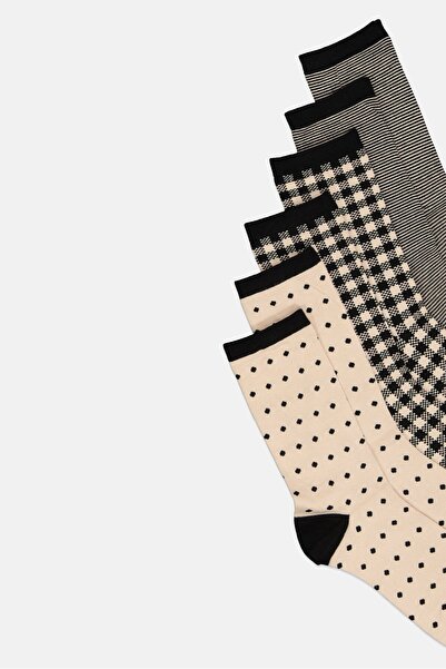 CLARKS Women 3 Pairs Checkered High Socks, Multicolor