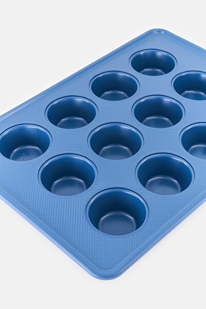 Alta 12 Cup Muffin Cupcake Pan, Slate Blue