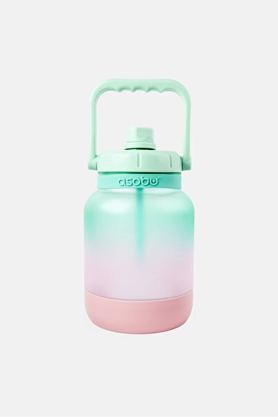 Asobu إبريق ماء جامبو جالون مع ماصة سيليكون 3780 مل، متعدد الألوان