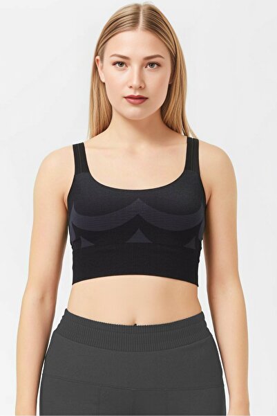 adidas Women Allover Print Padded Sports Bra, Black