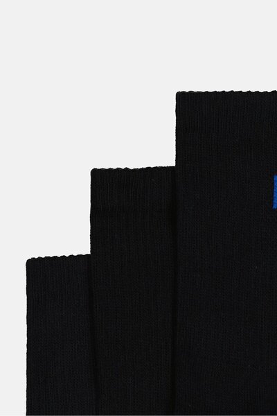 Reebok Men 3 Pairs Brand Logo Crew Socks, Black