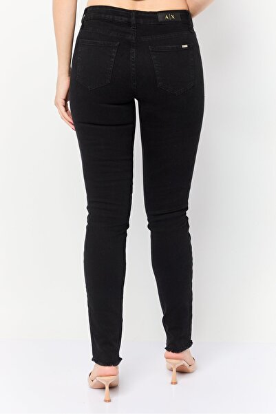 Armani Exchange Women Supper Skinny Fit Plain Stretchable Denim, Black