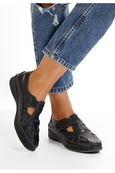 B T Shoes Δερμάτινες μπαλαρίνες Μαυρο Casima