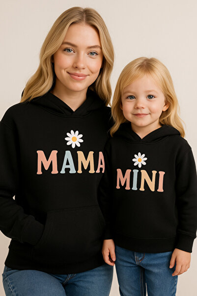 SVART WEAR Hanorac din bumbac Mama Mini Mother Daughter Combination Twin (fără buzunar pentru copii) Swea tricou PRET PENTRU UNUL