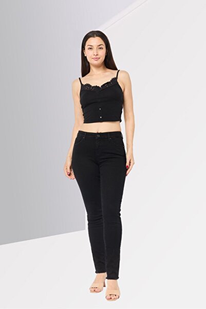 Armani Exchange Women Supper Skinny Fit Plain Stretchable Denim, Black