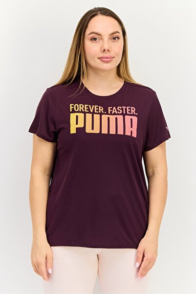 Puma Women Sportswear Fit Short Sleeve Running T-Shirt, Dark Purple