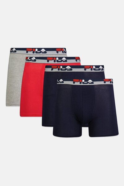 FILA Men 4 Pack Brand Logo Boxer Briefs, Multicolor