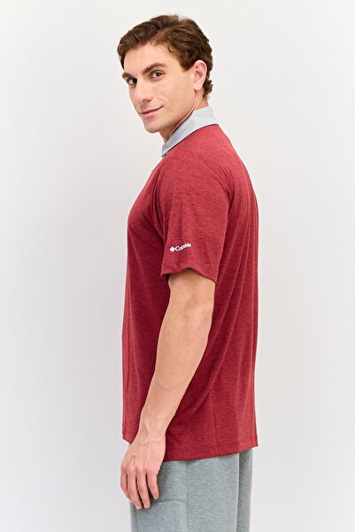 Columbia Men Sportswear Fit Short Sleeve Golf Polo Shirt, Red