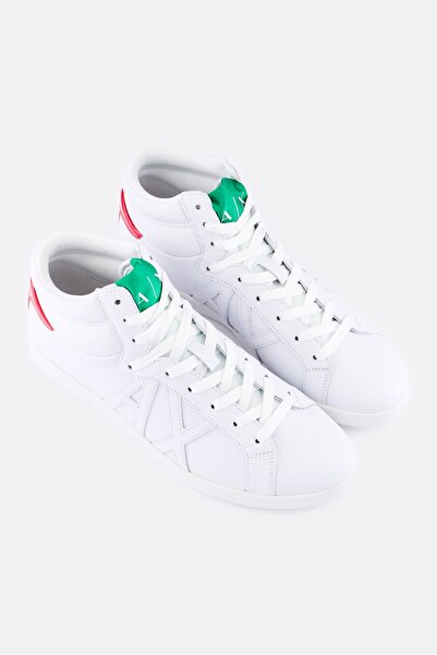 Armani Exchange Men Brand Logo Lace Up Casual Shoes, White