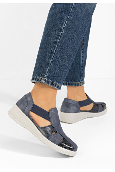 B T Shoes Tmavě modré dámské espadrilky Grazyna