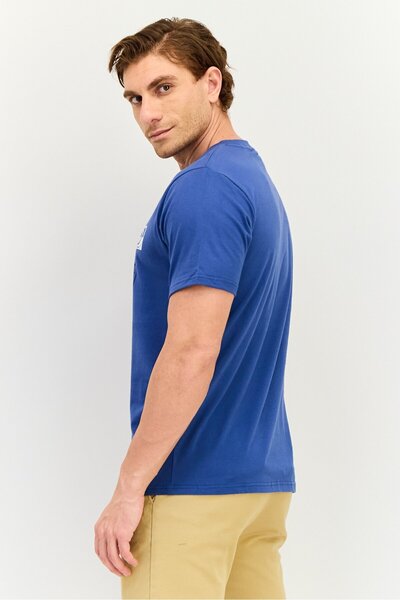 Nordland Men Crew Neck Short Sleeve Graphic Print T-Shirt, Blue