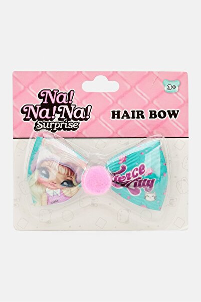 Na Na Na Surprise Kids Girl Printed Bow Hair Clip, Green/Violet