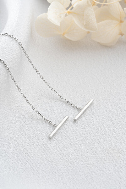 SAKLI TAKI 925 Ayar Gümüş Zincir Küpe