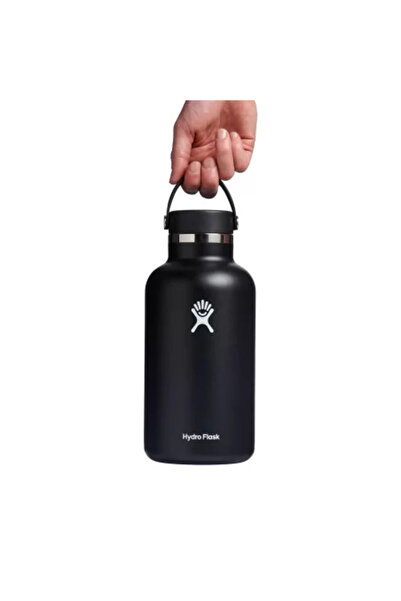 Hydro Flask Thermos Bottle, Stainless Steel, 1.9L, 'Wide Mouth', Black - Hydro Flask