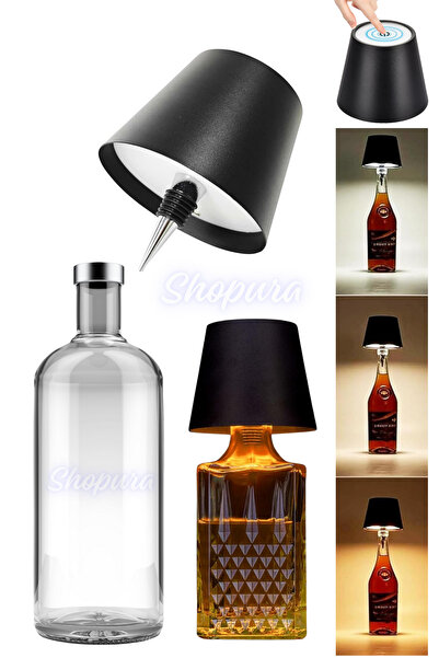 Shopura Şişe Üstü Dokunmatik LED Işık Lamba – 3 Renkli, USB Şarjlı Şişe Üstü ...