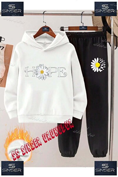 SS SİNSER Детски унисекс спортен екип с качулка и специален принт „DAISY HOPE...