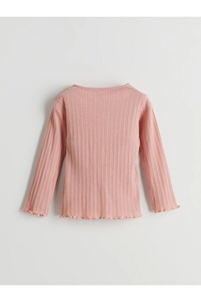 LC Waikiki LCW baby Pembe Bisiklet Yaka Uzun Kollu Basic Kız Bebek Pijama Takımı