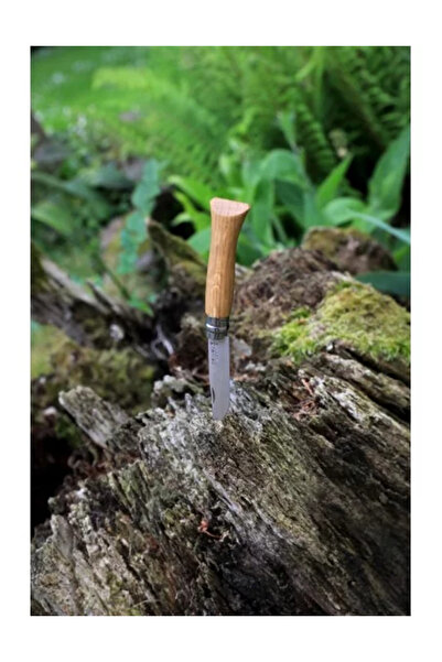 Opinel Pocket knife N°08, stainless steel, 8.5 cm, 'Tradition Luxe', Oak