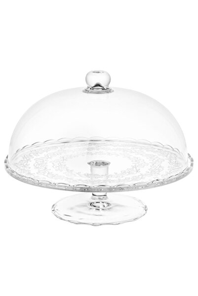IKEA ARV BRÖLLOP Serving stand with lid, clear glass, 29 cm