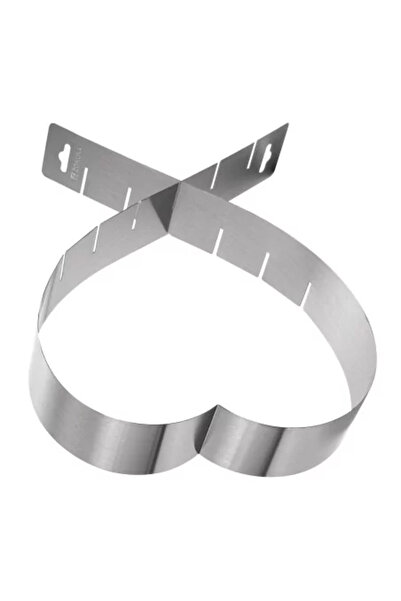 Zokura Ρυθμιζόμενη φόρμα για κέικ, σε σχήμα καρδιάς, από ανοξείδωτο ατσάλι, 15/28 x 5 εκ. -