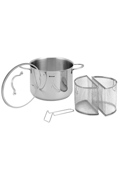 Zokura Oală pentru paste cu 2 coșuri, oțel inoxidabil, 22 cm/6 L -