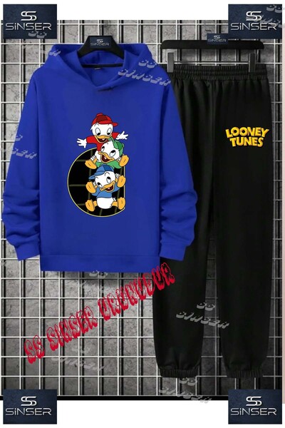 SS SİNSER Детски унисекс комплект спортен екип с качулка и специален принт „O...