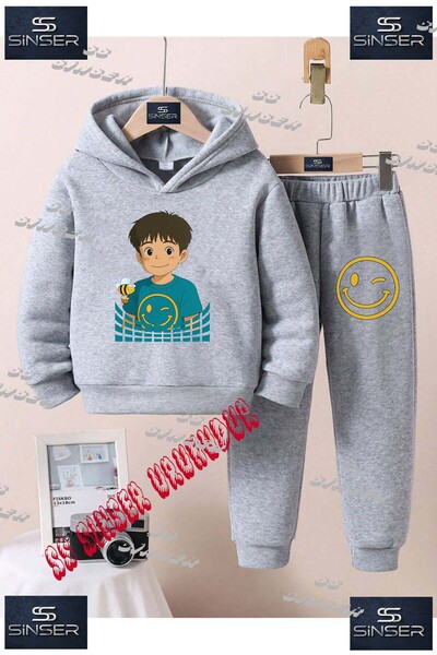 SS SİNSER طقم بدلة رياضية بقلنسوة مطبوعة حسب الطلب للأطفال من الجنسين "OMER A...