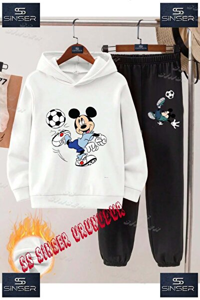 SS SİNSER Παιδικό Unisex Σετ Φόρμας με Κουκούλα και Ειδική Στάμπα "MICKEY TOP...