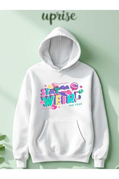 Vordevia Φούτερ Stay Weird με τύπωμα από βαμβάκι με oversized κλωστές