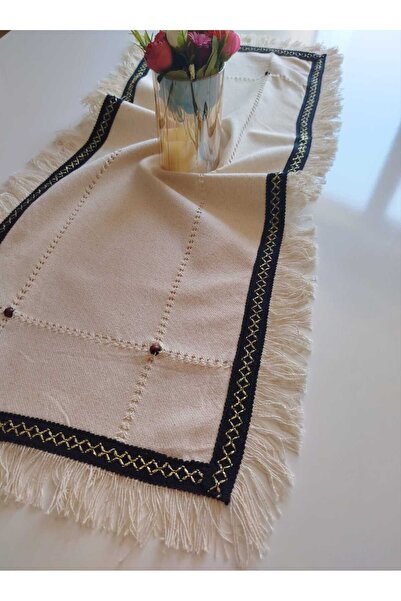 denizli hatırası Buldan Cendere Bezi Dantelli Otantik Kahve Boncuklu El işi A...